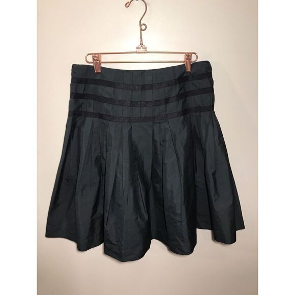 Robert Rodriguez Pleat Skirt Women’s Size 6 Embellished Ribbon Party Black FLAW - Picture 3 of 9